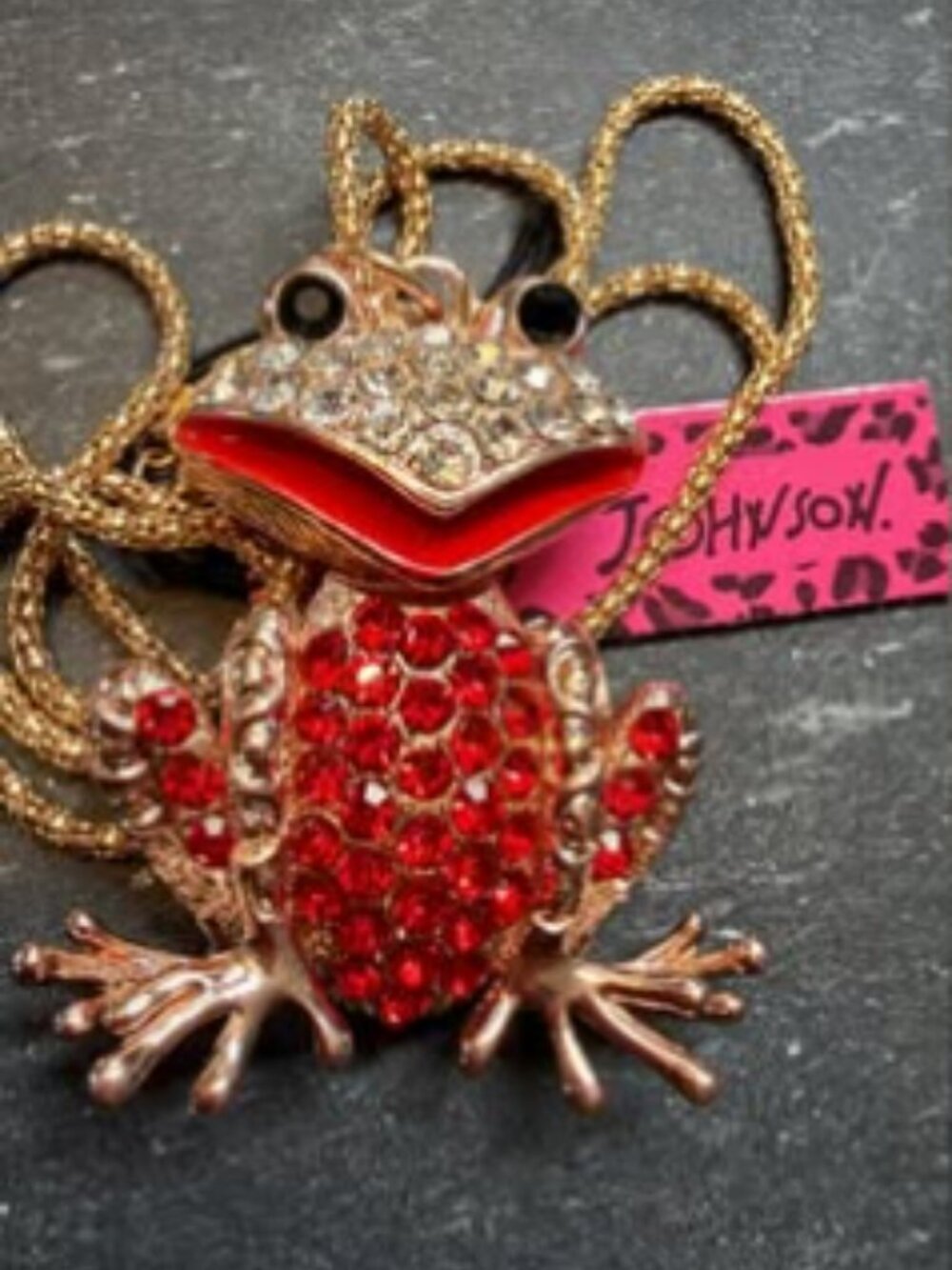 Betsey Johnson Red Frog Necklace